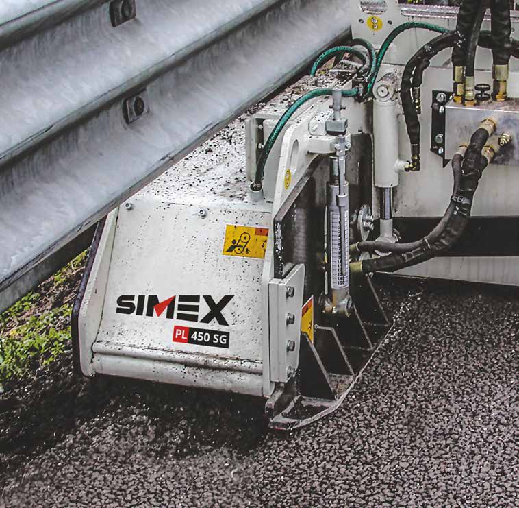 Simex PL Asphaltfräse unter Leitplanken speziell entwickelt zur effizienten Entfernung von Asphalt um Leitplanken herum. Optional auch mit einem Förderband verfügbar