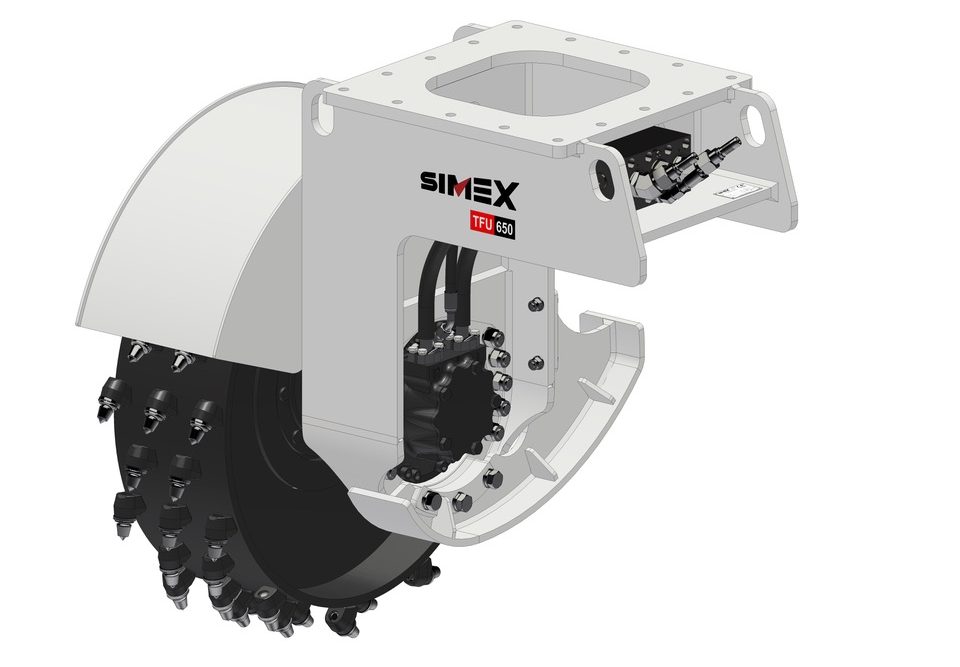 Simex TFU 450 Universalfräskopf innovativ und flexibel im Einsatzgebiet. Mit diesem Fräskopf lässt es sich im horizontalen wie auch im vertikalen Rahmen flexibel arbeiten.